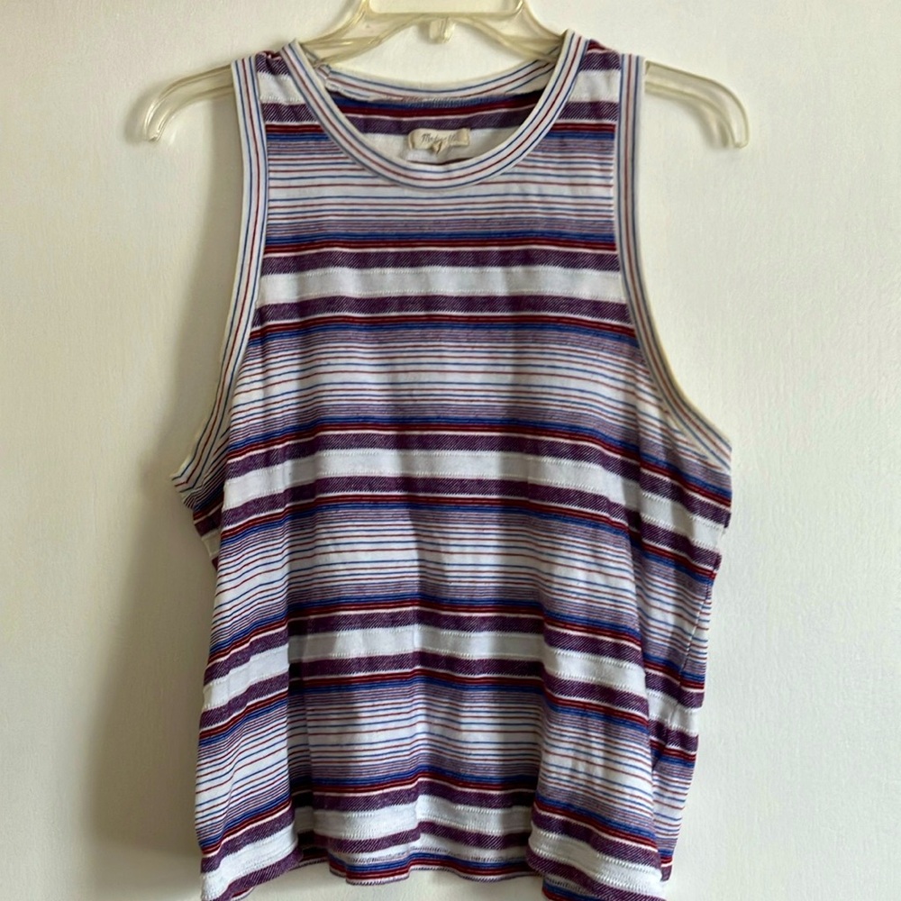 Madewell Stitched Tank Top Red White and Blue